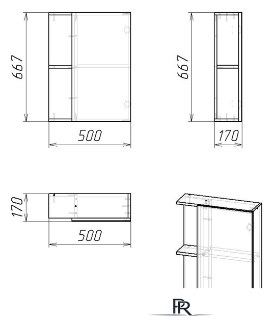  Гамма Шкаф с зеркалом 05т (белый) - Изображение №2 — Интернет-магазин ПроЗаказ
