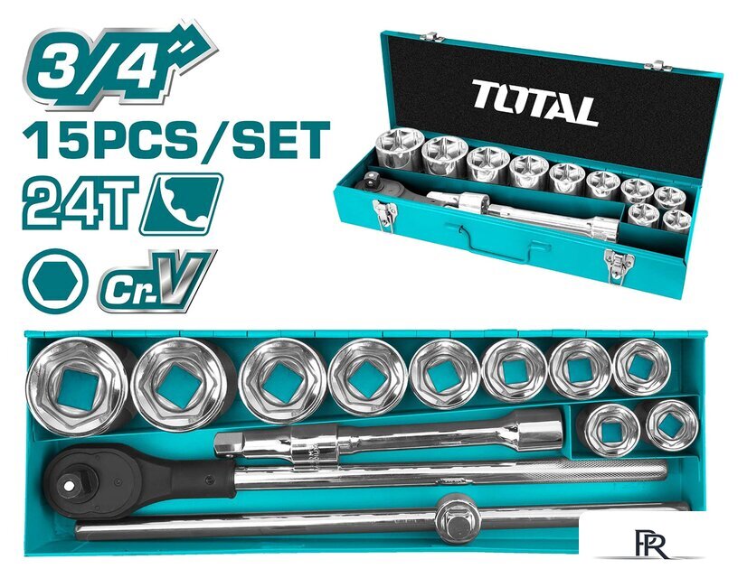 Набор трещотка с головками Total THT341151 (15 предметов) - Изображение №1 — Интернет-магазин ПроЗаказ