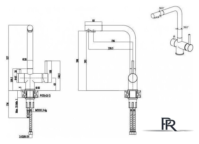 Смеситель Paulmark Skalen Sk213020-GM (вороненая сталь) - Изображение №4 — Интернет-магазин ПроЗаказ
