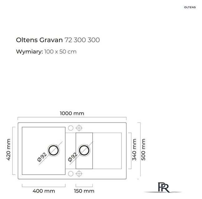 Кухонная мойка Oltens Gravan 72300300 - Изображение №2 — Интернет-магазин ПроЗаказ