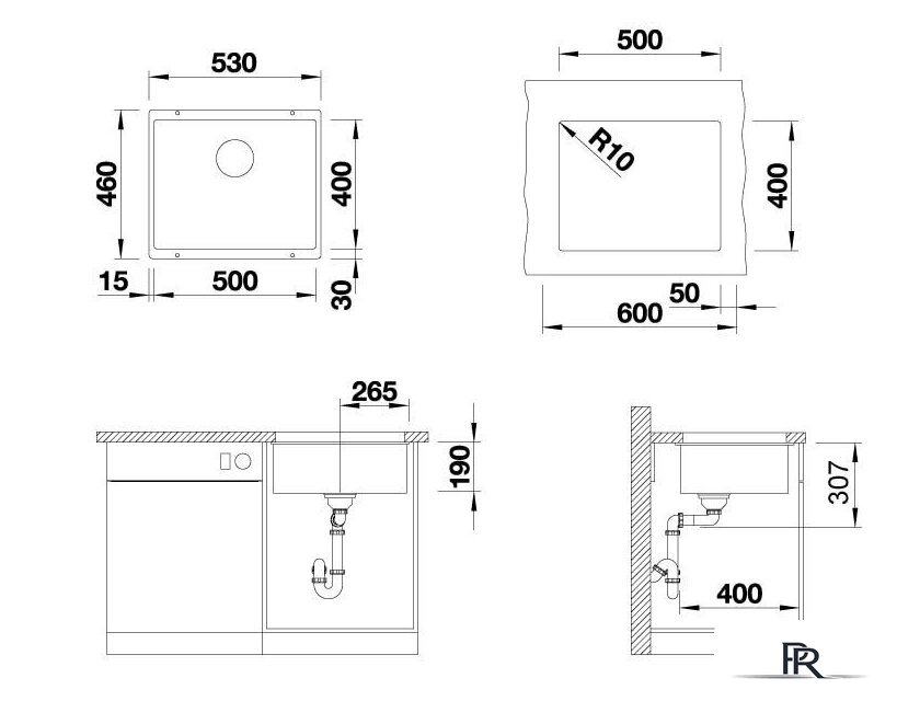 Кухонная мойка ZorG Subline 50 (черный опал) - Изображение №4 — Интернет-магазин ПроЗаказ