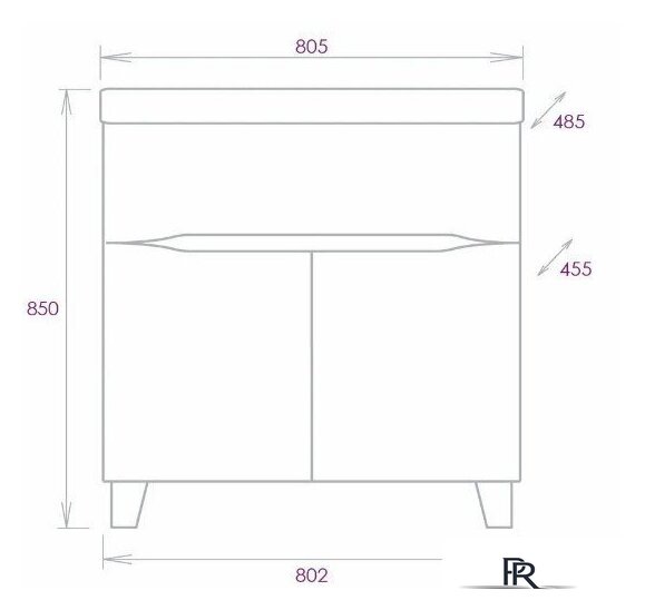  Onika Тумба под умывальник Стрим 80 (108059) - Изображение №7 — Интернет-магазин ПроЗаказ