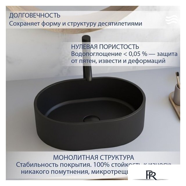 Умывальник Lauter Oliva 21O486DB (Deep Black) - Изображение №2 — Интернет-магазин ПроЗаказ