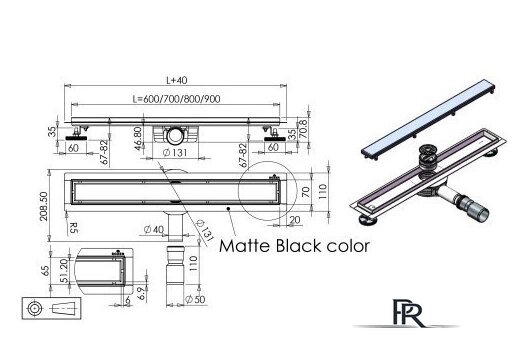 Трап/канал Roxen Supra Black 91050-50 - Изображение №8 — Интернет-магазин ПроЗаказ