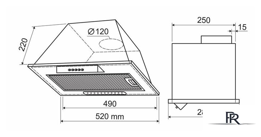 Кухонная вытяжка Holt HT-RH-010 50 (серебро) - Изображение №2 — Интернет-магазин ПроЗаказ