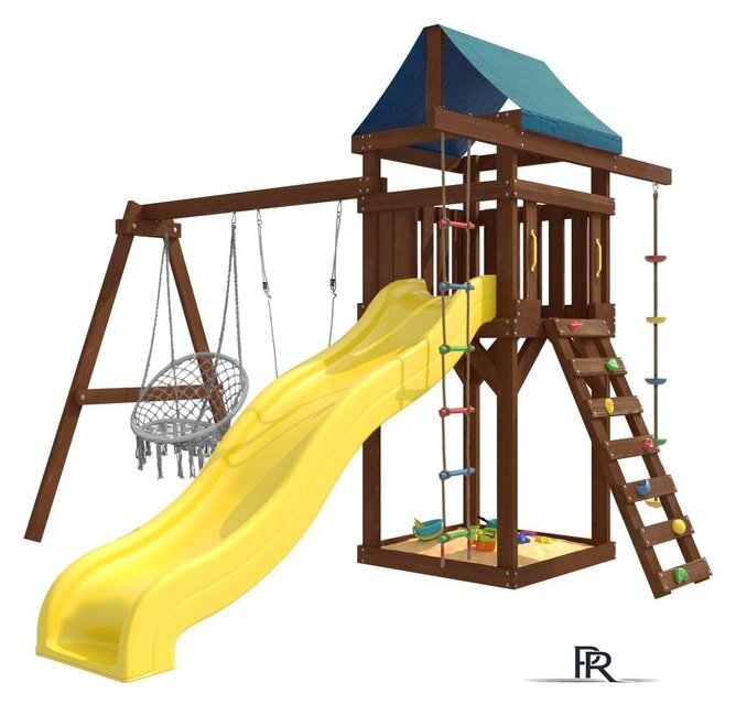 Игровой комплекс National Tree Company c качелями лодочка и подвесным плетеным креслом IgroWoods ДП-2 Premium - Изображение №2 — Интернет-магазин ПроЗаказ