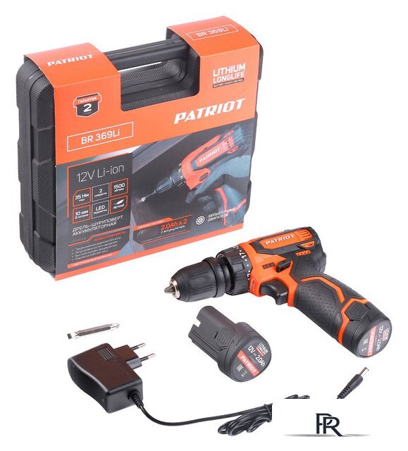Дрель-шуруповерт Patriot BR 369Li 180201369 (с 2-мя АКБ, кейс) - Изображение №1 — Интернет-магазин ПроЗаказ