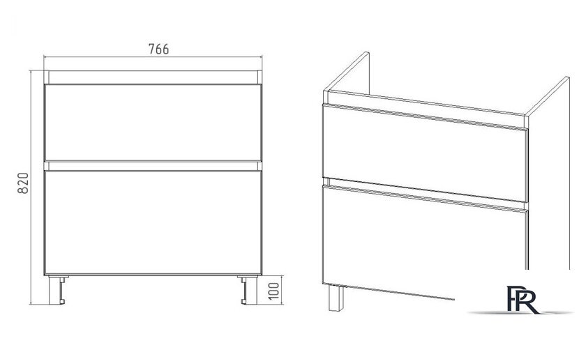  Viant Тумба под умывальник Марсель Como 80 VMAL80CO-T2Y - Изображение №4 — Интернет-магазин ПроЗаказ