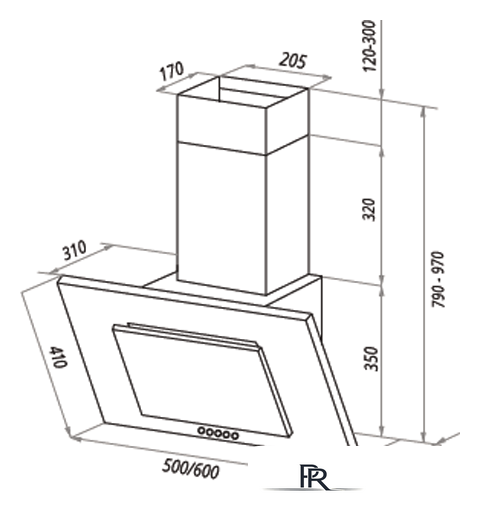 Кухонная вытяжка HOMSair Bell 60 (черный) - Изображение №2 — Интернет-магазин ПроЗаказ