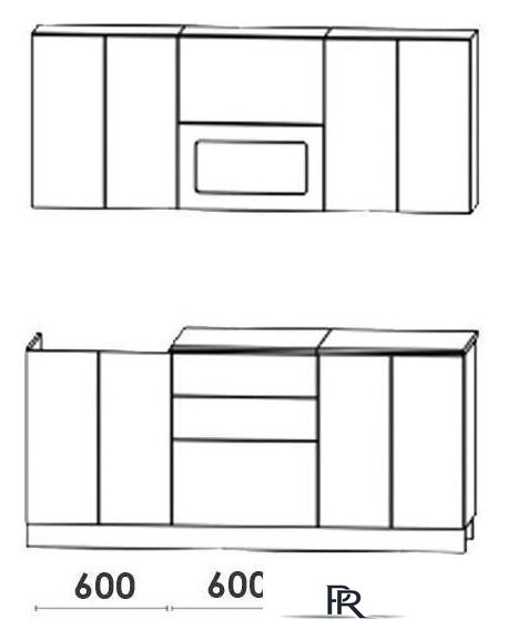 Готовая кухня Артём-Мебель Адель со стеклом МДФ 1.8м (жемчуг матовый текстурный) - Изображение №2 — Интернет-магазин ПроЗаказ