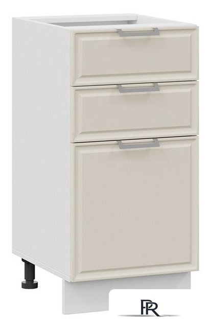 Шкаф напольный Трия Белладжио 1Н4Я3 (белый/софт панакота) - Изображение №1 — Интернет-магазин ПроЗаказ