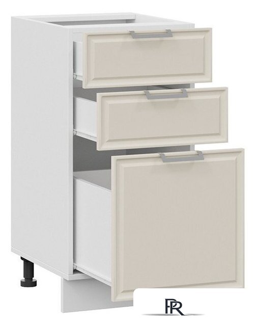 Шкаф напольный Трия Белладжио 1Н4Я3 (белый/софт панакота) - Изображение №2 — Интернет-магазин ПроЗаказ