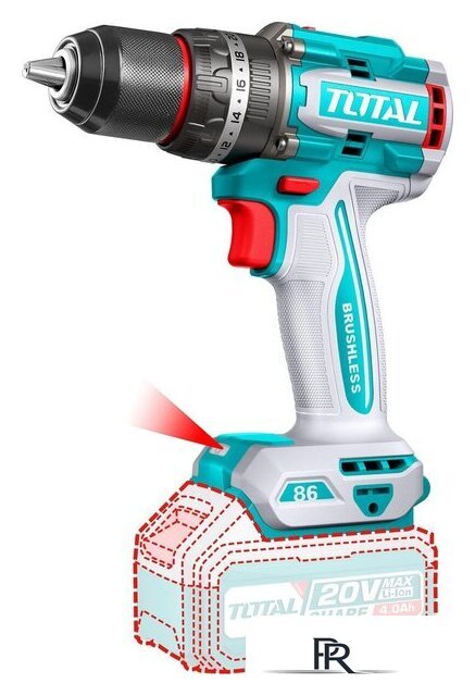 Ударная дрель-шуруповерт Total TIDLI20868 (с 2-мя АКБ, кейс) - Изображение №2 — Интернет-магазин ПроЗаказ