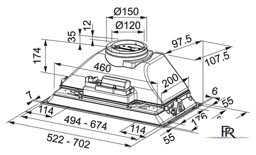 Кухонная вытяжка Franke Inca Smart FBI 705 XS HCS 305.0599.510 - Изображение №2 — Интернет-магазин ПроЗаказ