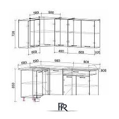 Готовая кухня Интерлиния Мила Лайт 1.2x1.8 (белый платинум/бетон/бискайская сосна) - Изображение №4 — Интернет-магазин ПроЗаказ