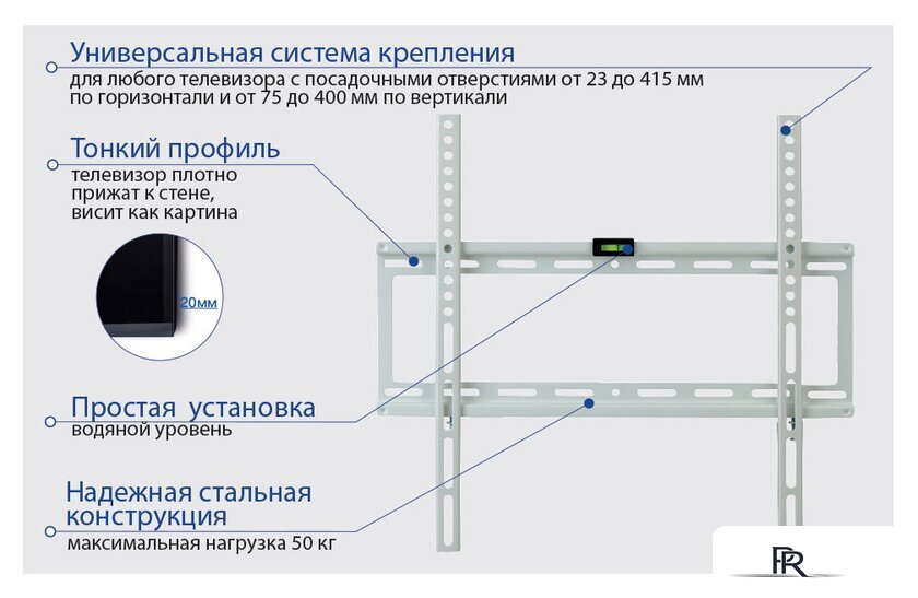 Кронштейн для телевизора Kromax IDEAL-3W (белый) - Изображение №3 — Интернет-магазин ПроЗаказ