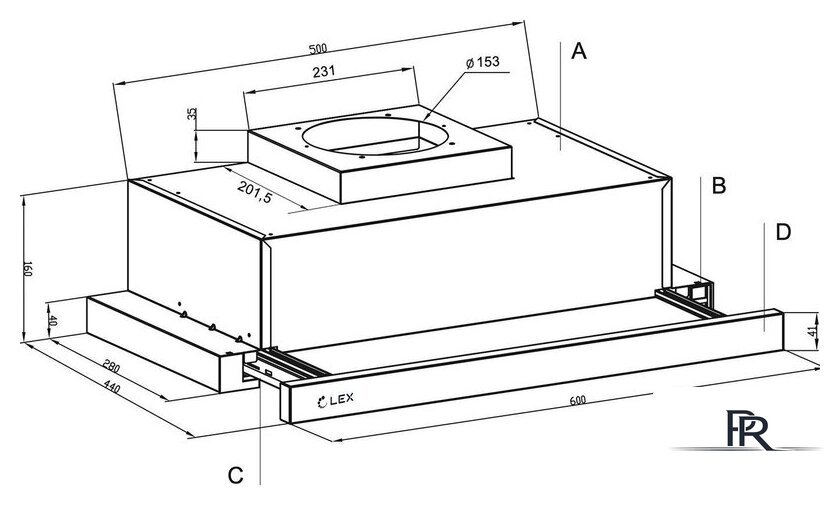 Кухонная вытяжка LEX Hermes G 600 Black - Изображение №2 — Интернет-магазин ПроЗаказ