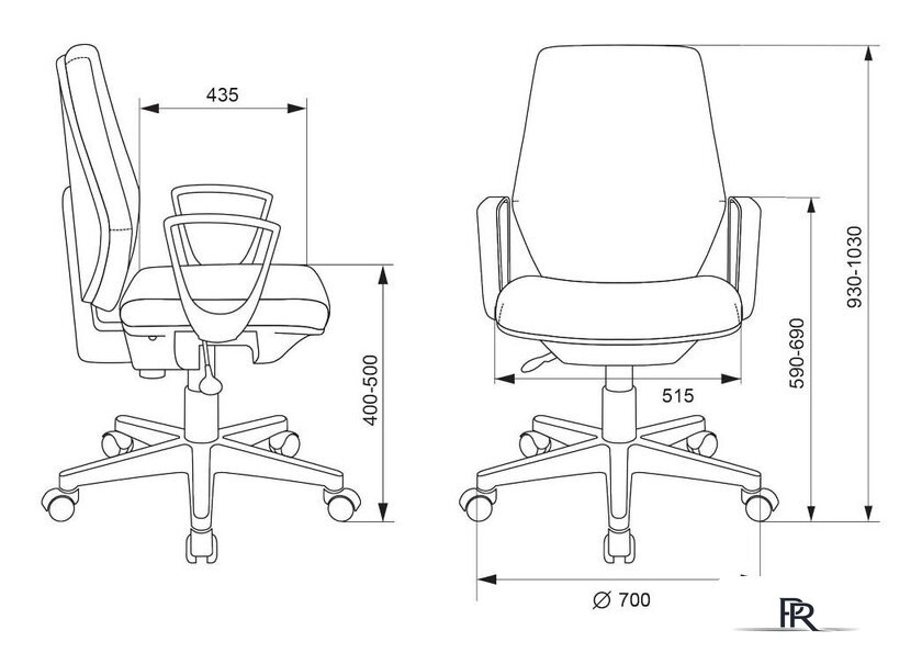 Офисное кресло Бюрократ CH-545/38-415 (черный) - Изображение №6 — Интернет-магазин ПроЗаказ