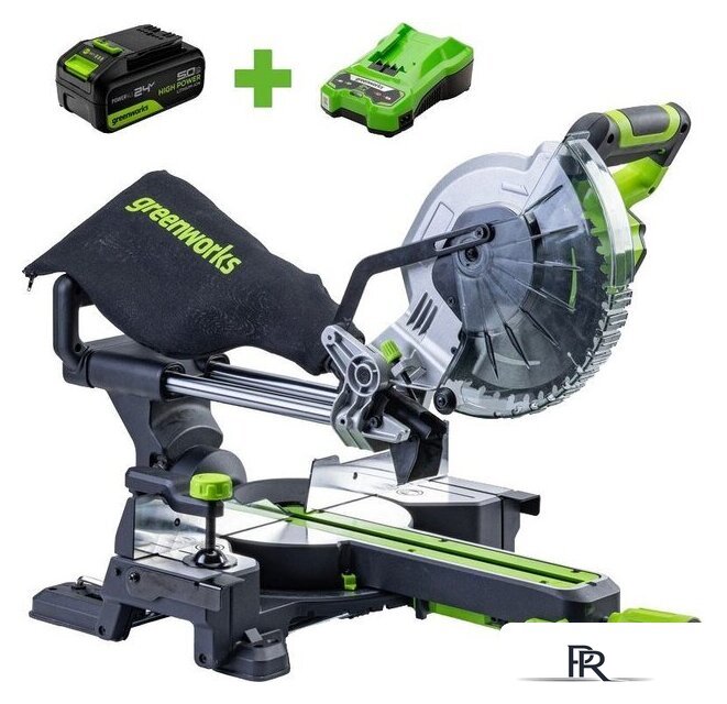 Торцовочная пила Greenworks GD24MS216 1501707UG (с 1-им АКБ) - Изображение №1 — Интернет-магазин ПроЗаказ