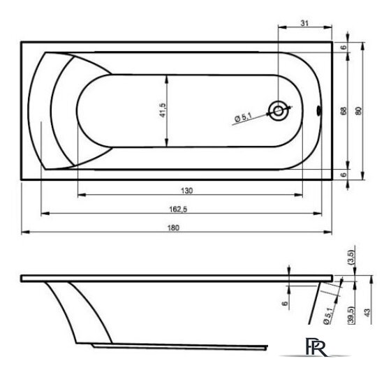 Ванна Ventospa Diona 180x80 - Изображение №6 — Интернет-магазин ПроЗаказ