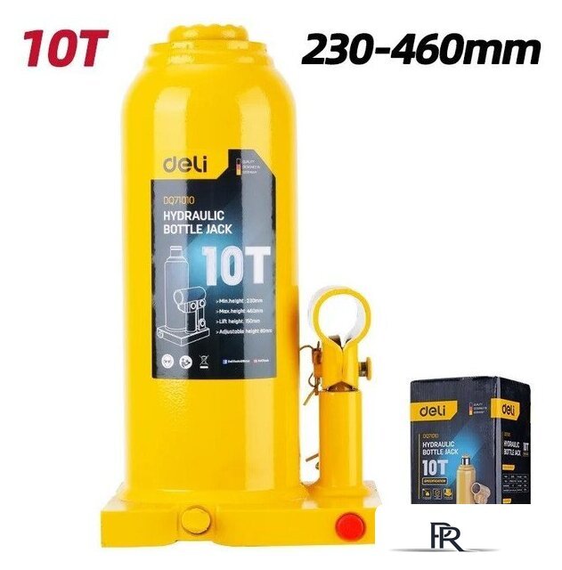 Бутылочный домкрат Deli DQ71010 10т - Изображение №1 — Интернет-магазин ПроЗаказ