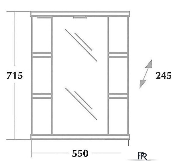  Onika Шкаф с зеркалом Глория 55.01 R 205505 - Изображение №3 — Интернет-магазин ПроЗаказ