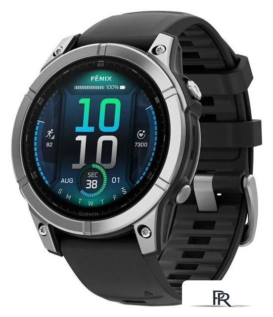 Умные часы Garmin Fenix E 47мм (нержавеющая сталь, черный силиконовый ремешок) - Изображение №1 — Интернет-магазин ПроЗаказ