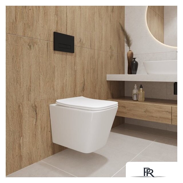 Унитаз подвесной Lauter Square 214903 с кнопкой 219703F (квадратная, сатин) - Изображение №9 — Интернет-магазин ПроЗаказ