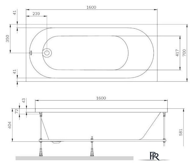 Ванна AM.PM X-Joy 160x70 W94A-160-070W-A1 - Изображение №11 — Интернет-магазин ПроЗаказ