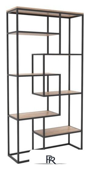 Стеллаж Hype Mebel Зиг-Заг-2 100x170 (черный/дуб галифакс натуральный) - Изображение №1 — Интернет-магазин ПроЗаказ