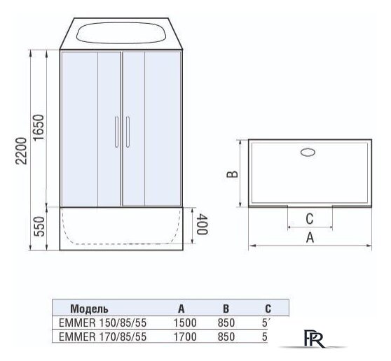 Душевая кабина WeltWasser WW500 Emmer 150/85/55-2 - Изображение №14 — Интернет-магазин ПроЗаказ
