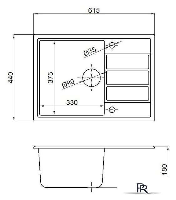 Кухонная мойка Marblan Recta L (иней) - Изображение №5 — Интернет-магазин ПроЗаказ