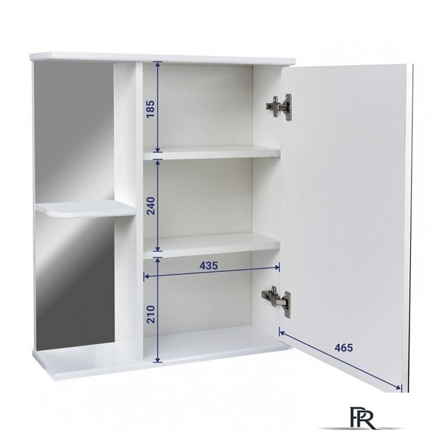  Doratiz Шкаф с зеркалом Doratiz Венеция 60 R 2712.210 (белый) - Изображение №11 — Интернет-магазин ПроЗаказ