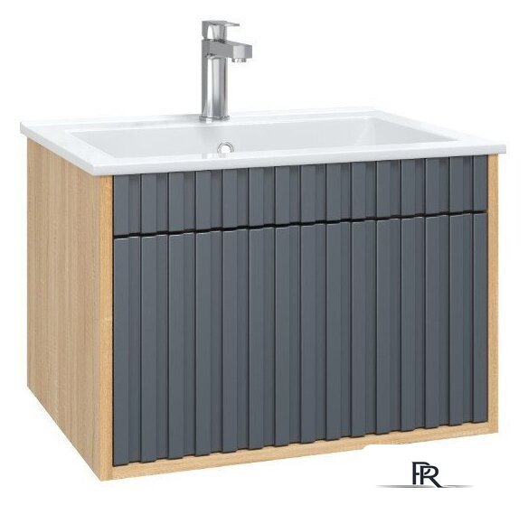  Onika Тумба под умывальник Дайлер 60 106151 (графит/дуб сонома) - Изображение №1 — Интернет-магазин ПроЗаказ