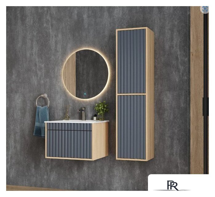  Onika Тумба под умывальник Дайлер 60 106151 (графит/дуб сонома) - Изображение №5 — Интернет-магазин ПроЗаказ