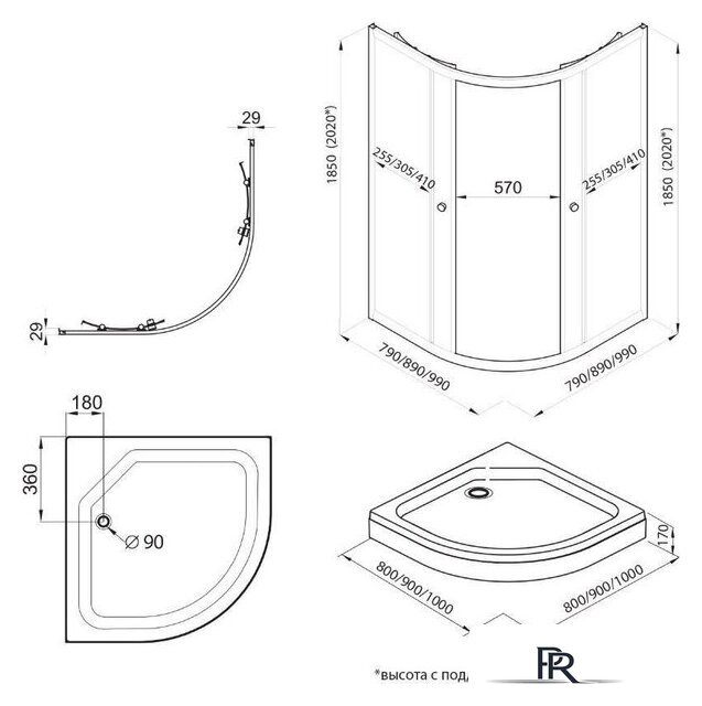 Душевой уголок Triton Альфа-Хром 80х80 (без поддона) - Изображение №4 — Интернет-магазин ПроЗаказ