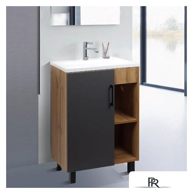  Doratiz Тумба под умывальник Лофт 50 9912.017 (графит/ватан) - Изображение №8 — Интернет-магазин ПроЗаказ