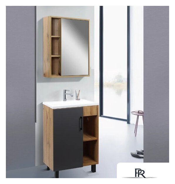  Doratiz Тумба под умывальник Лофт 50 9912.017 (графит/ватан) - Изображение №9 — Интернет-магазин ПроЗаказ