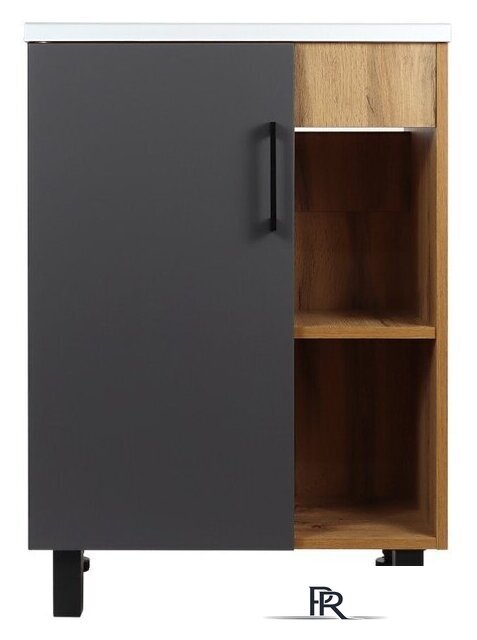  Doratiz Тумба под умывальник Лофт 50 9912.017 (графит/ватан) - Изображение №2 — Интернет-магазин ПроЗаказ