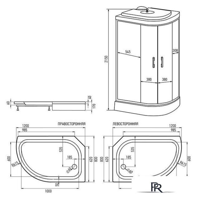 Душевая кабина Erlit ER3512PR-C3-RUS 120x80 - Изображение №3 — Интернет-магазин ПроЗаказ