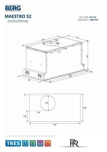 Кухонная вытяжка Berg MAEOPPODBK6025 - Изображение №6 — Интернет-магазин ПроЗаказ