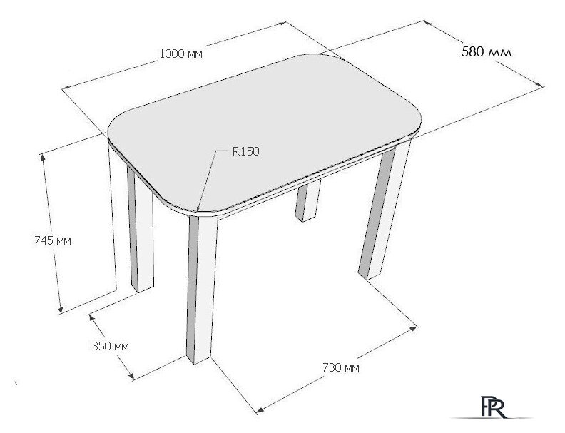 Кухонный стол Senira Р-02.06-01 (белый глянец/белый) - Изображение №3 — Интернет-магазин ПроЗаказ
