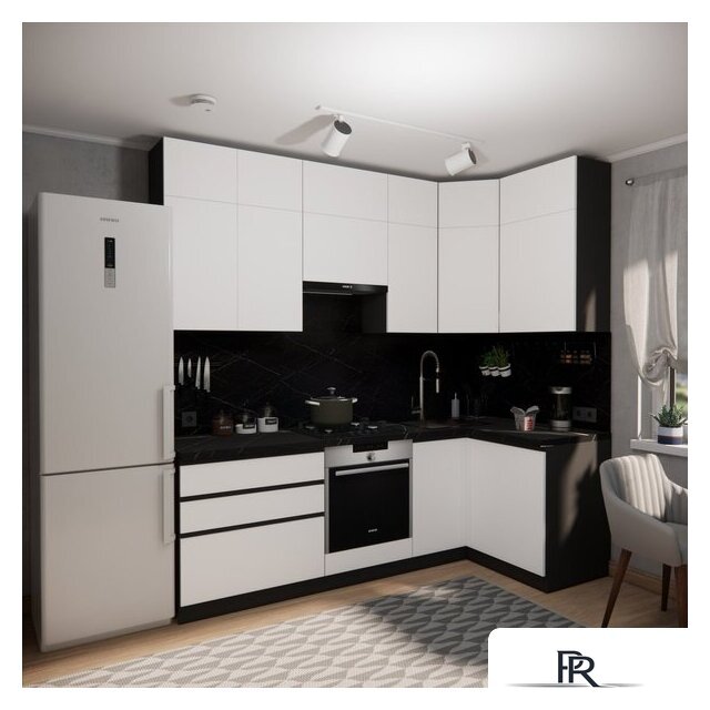 Готовая кухня ВерсоМебель Эко Премиум 1.2x2.4 правая (белый фасадный/ст. тунис) - Изображение №7 — Интернет-магазин ПроЗаказ