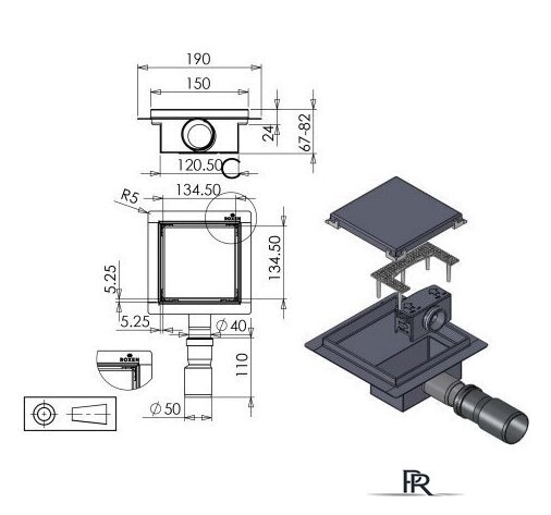 Трап/канал Roxen Supra Black 91050-60 - Изображение №5 — Интернет-магазин ПроЗаказ