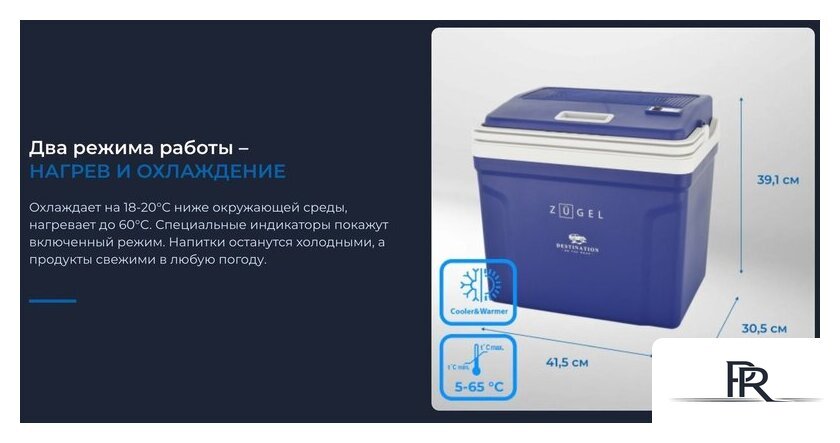Термоэлектрический автохолодильник ZUGEL ZCR251D 25л (синий) - Изображение №3 — Интернет-магазин ПроЗаказ