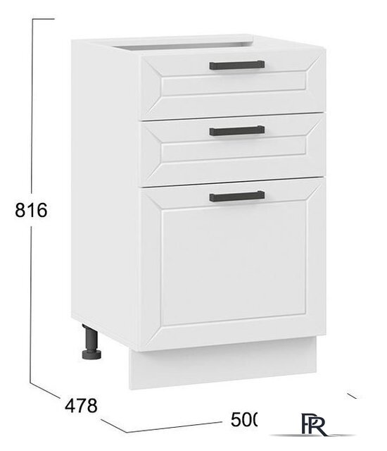 Шкаф напольный Трия Лорас 1Н5Я3 (белый/холст белый) - Изображение №3 — Интернет-магазин ПроЗаказ