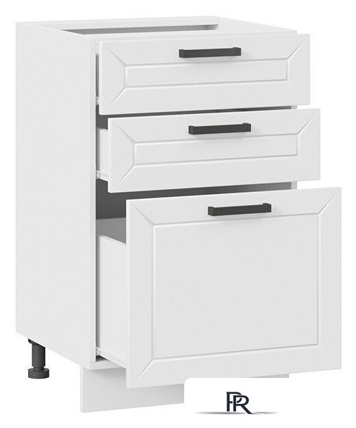 Шкаф напольный Трия Лорас 1Н5Я3 (белый/холст белый) - Изображение №2 — Интернет-магазин ПроЗаказ