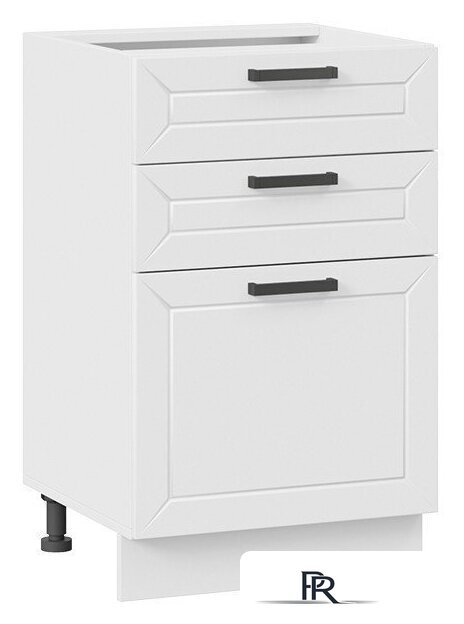 Шкаф напольный Трия Лорас 1Н5Я3 (белый/холст белый) - Изображение №1 — Интернет-магазин ПроЗаказ