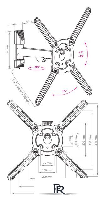 Кронштейн для телевизора Kromax ATLANTIS-10 (темно-серый) - Изображение №2 — Интернет-магазин ПроЗаказ