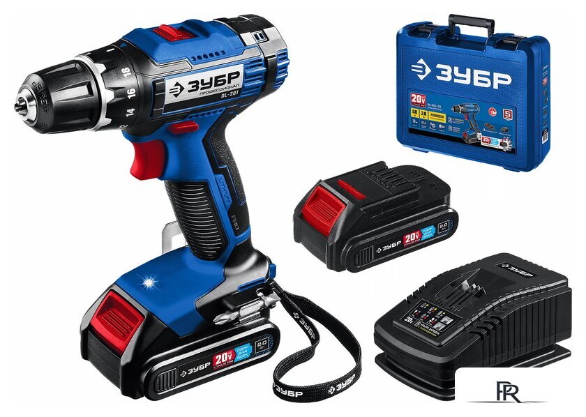 Дрель-шуруповерт Зубр Профессионал DL-201-22 (с 2-мя АКБ 2 Ач, кейс) - Изображение №1 — Интернет-магазин ПроЗаказ